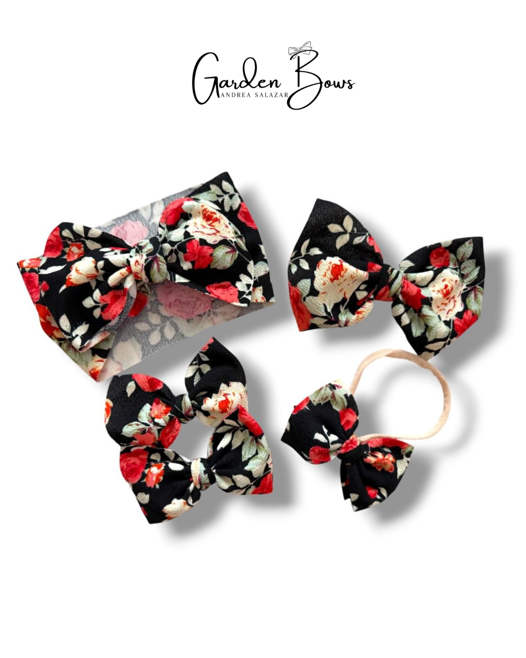 Floral Black-Red Nylon