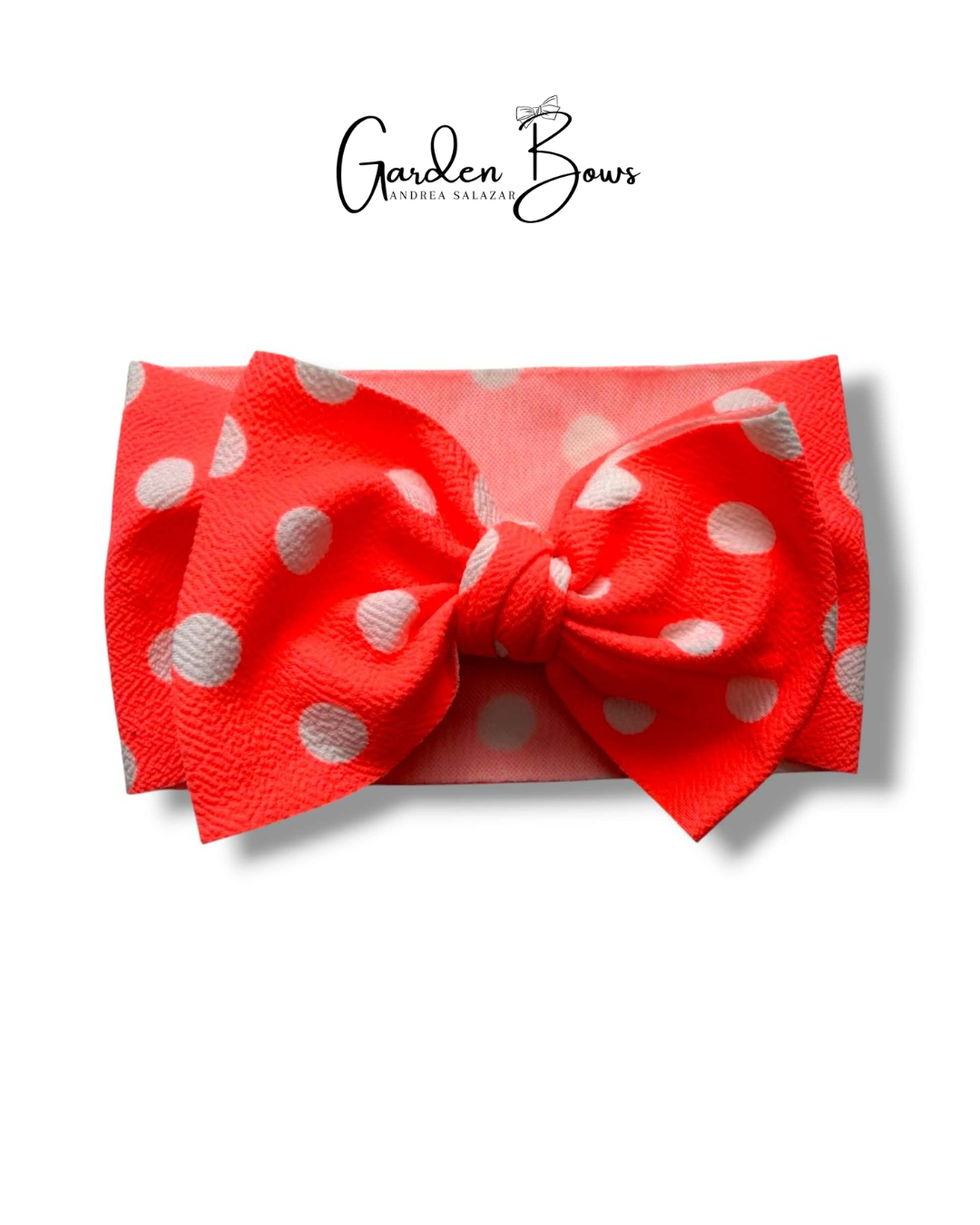Neon Orange Polka Dot Headwrap Size Baby