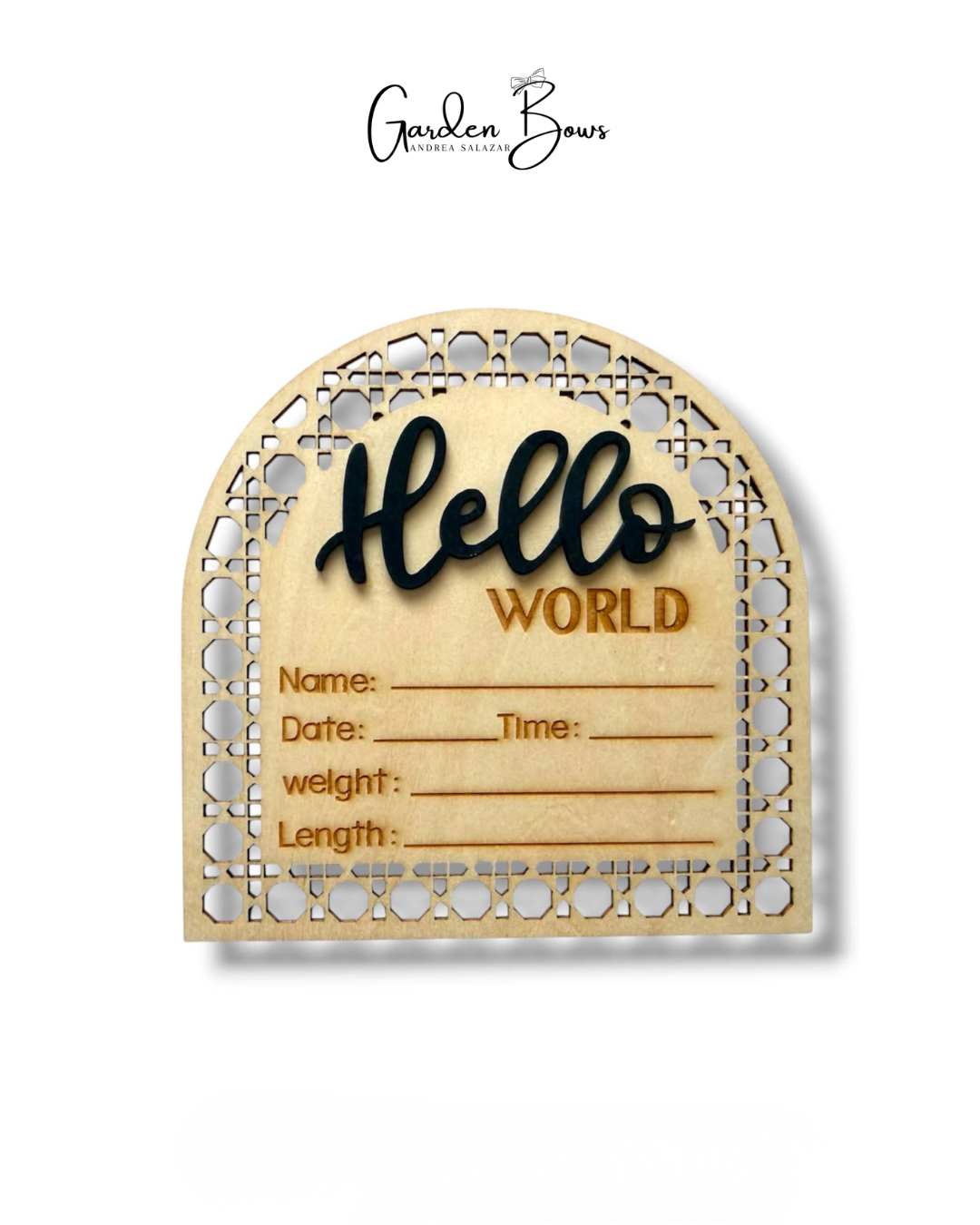 Hello World Wood Plaque