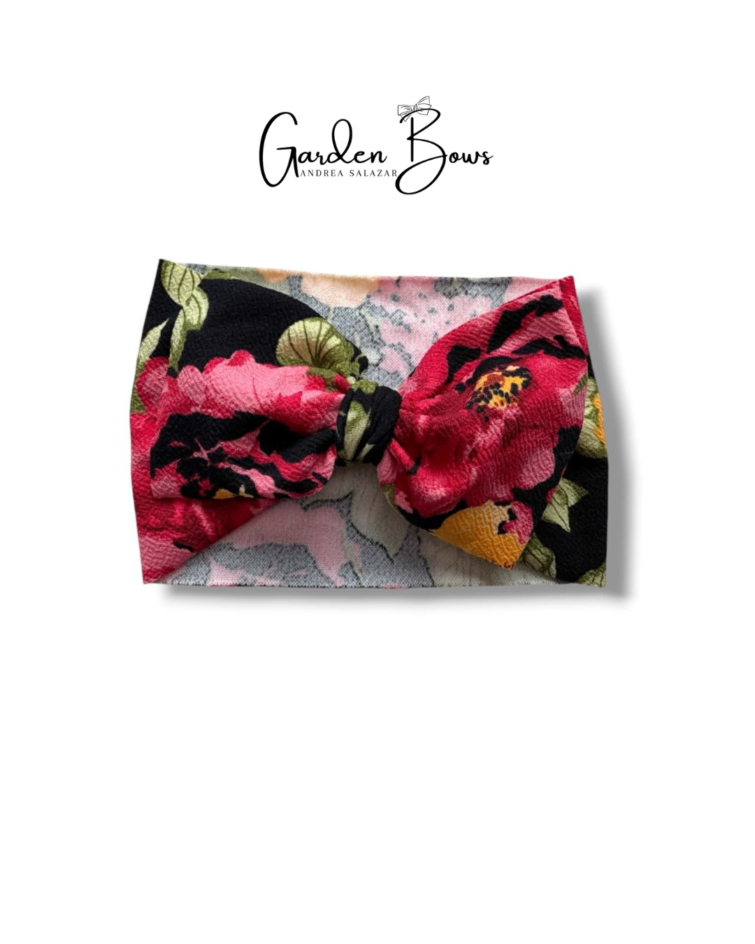 Floral Black-Pink Headwrap