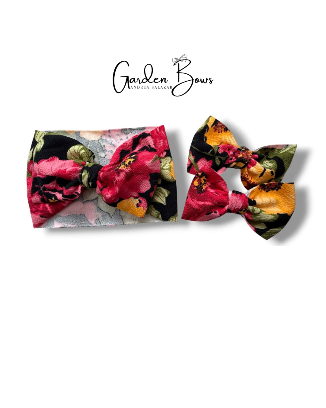 Floral Black-Pink Headwrap