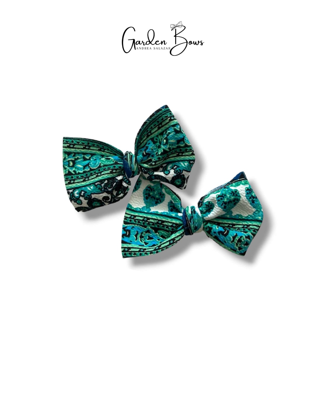 Tribal Blue Pigtail Bows