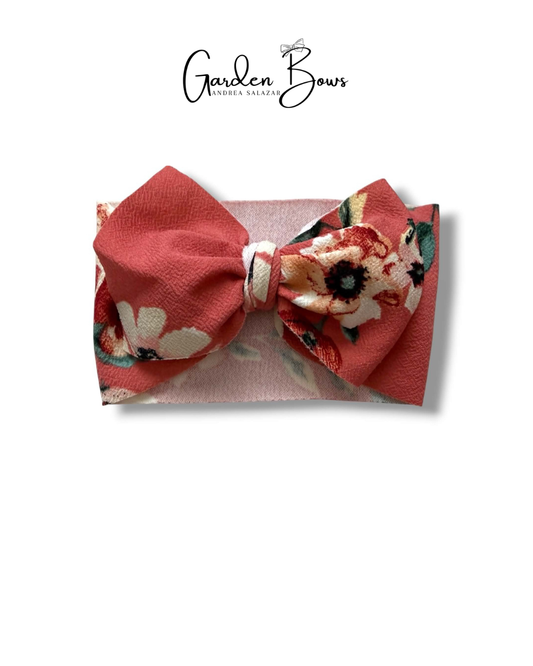 Floral Vintage Pink Headwrap Size Baby