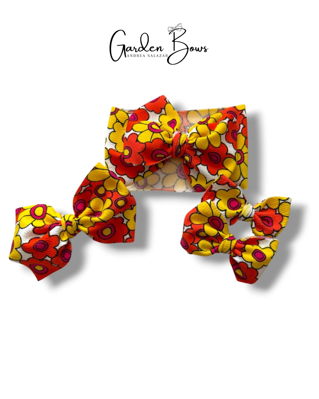 Orange Daisy Pigtail Set