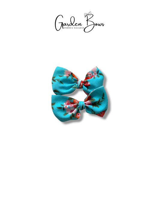 Floral Blue Pigtail Set