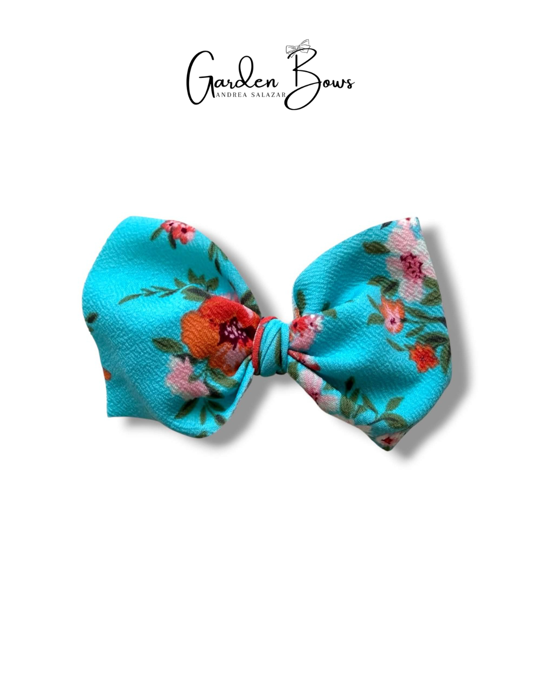 Floral Blue Large Bow