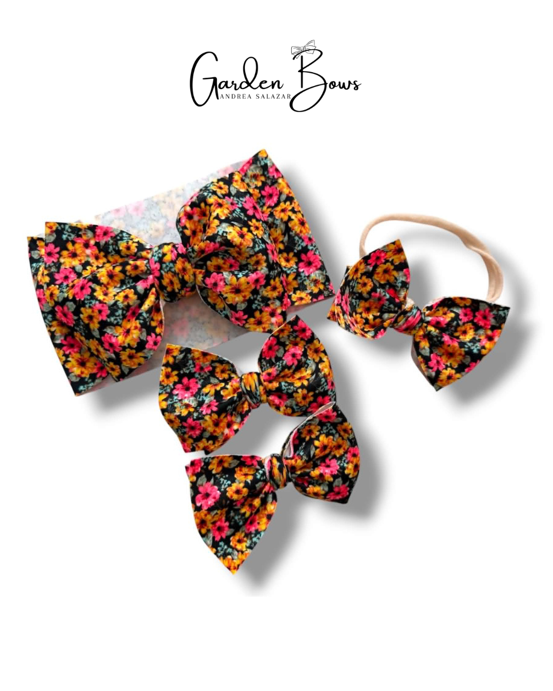 Floral Orange Pigtail Set