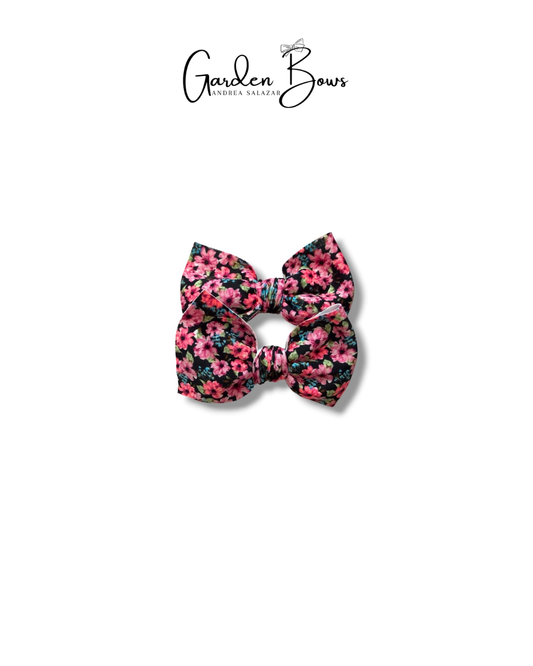 Floral Pink Pigtail Set