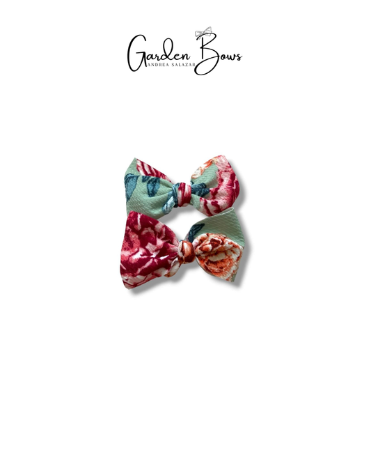 Floral-Mint Pigtail Set