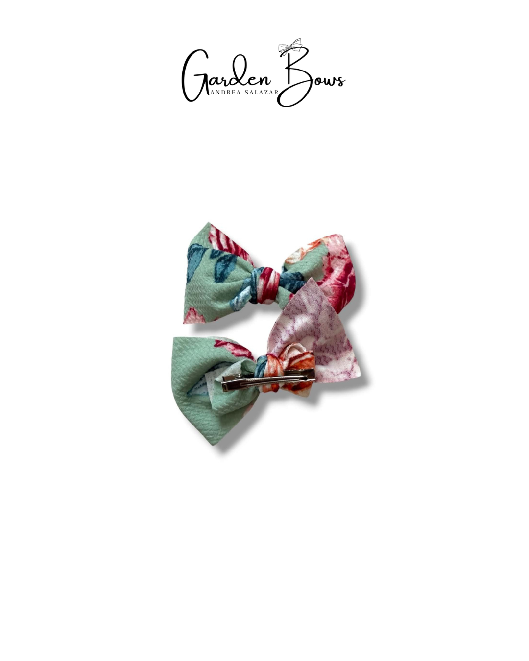 Floral-Mint Pigtail Set