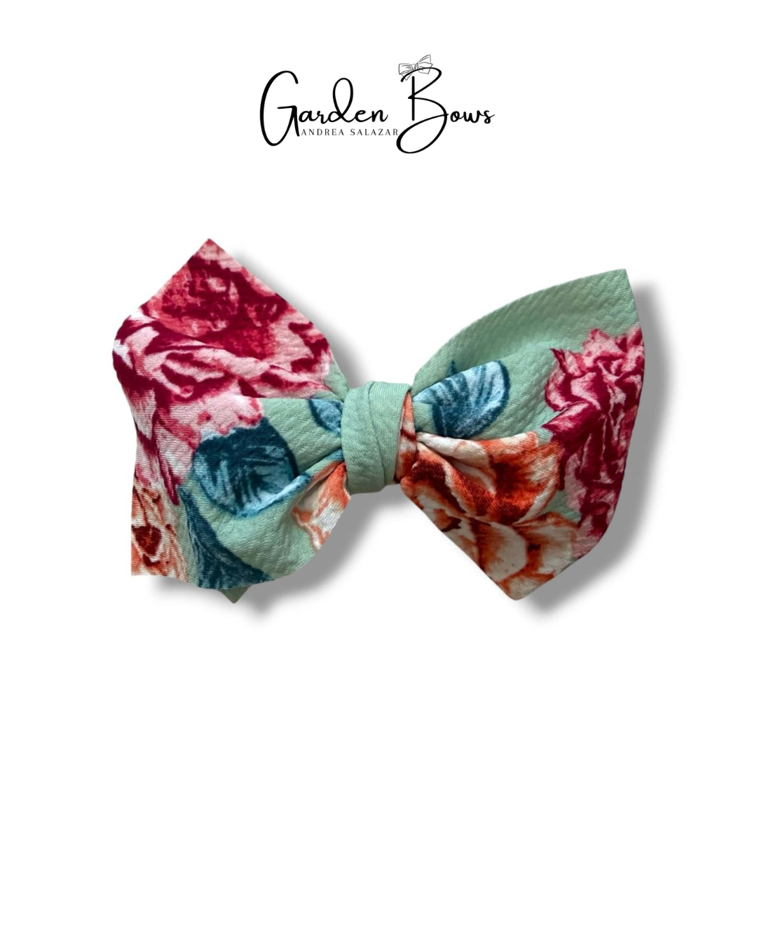 Floral-Mint Large Bow