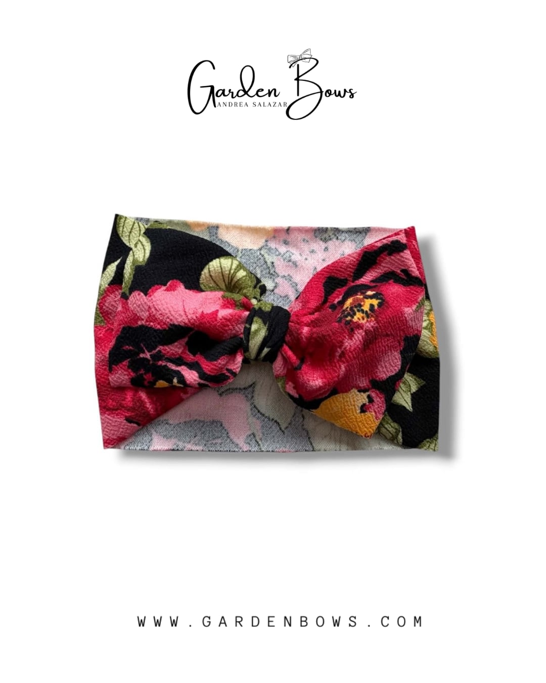 Floral Black-Pink Headwrap