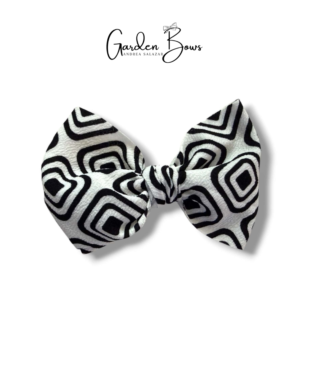 White & Black Large Bow
