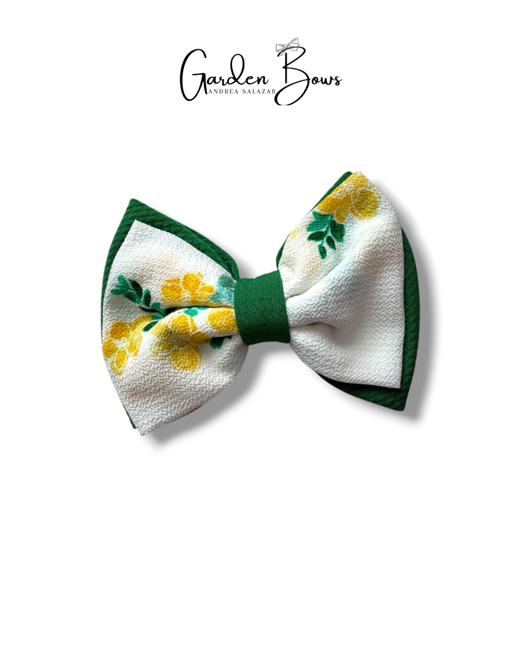 Floral-Green Large Bow