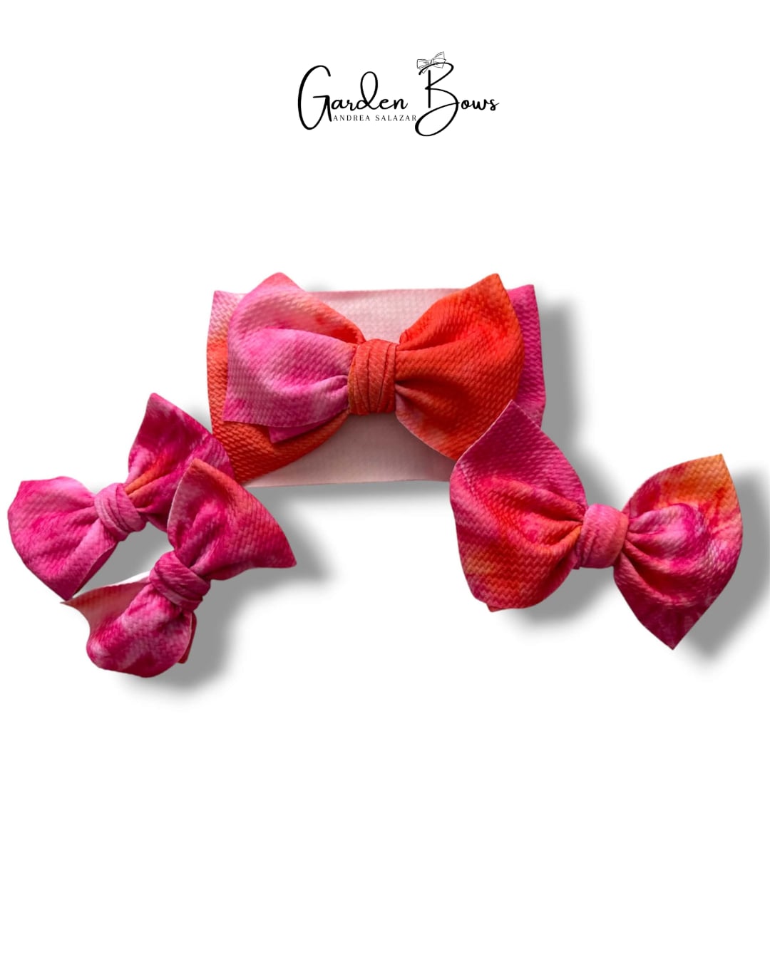 Pink & Orange Ombre Large Bow