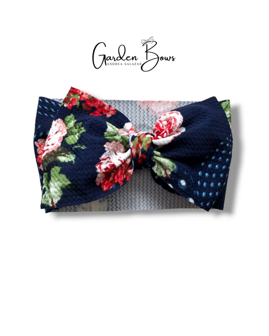 Floral Rose-Blue Headwrap Size Baby