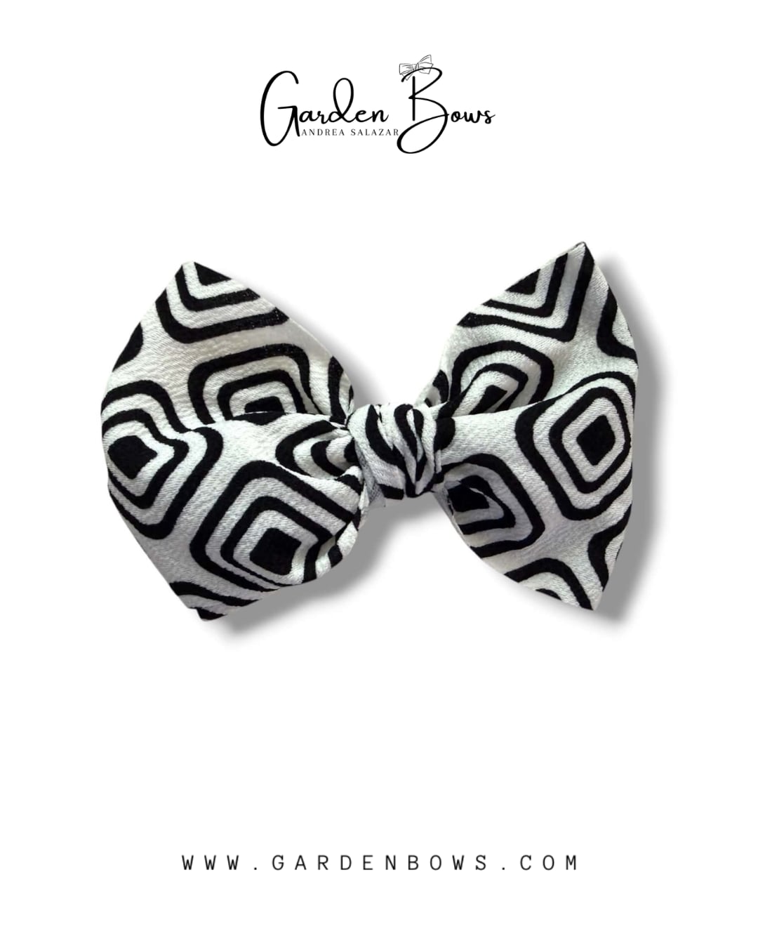 White & Black Large Bow