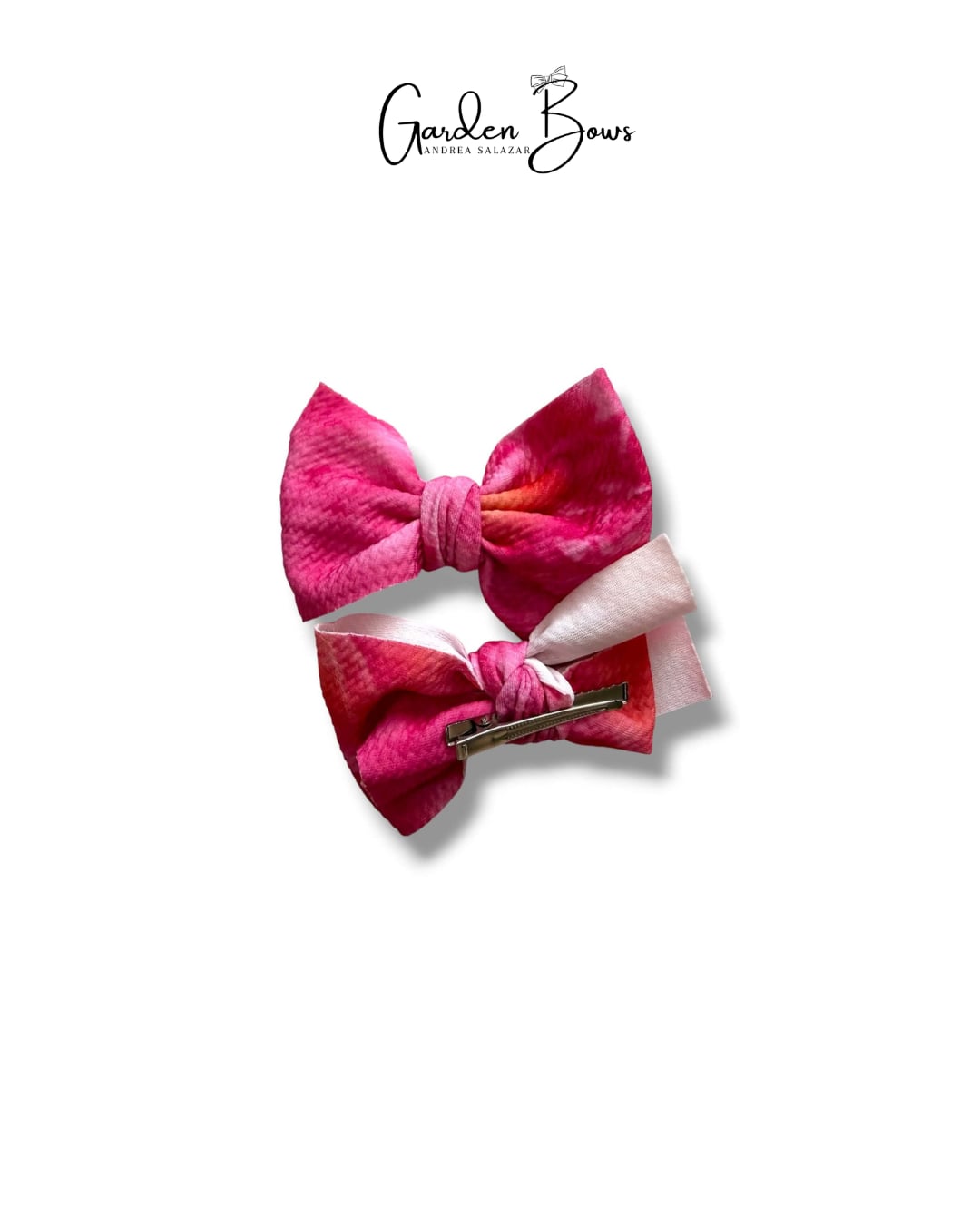 Pink & Orange Ombre Pigtail Bows