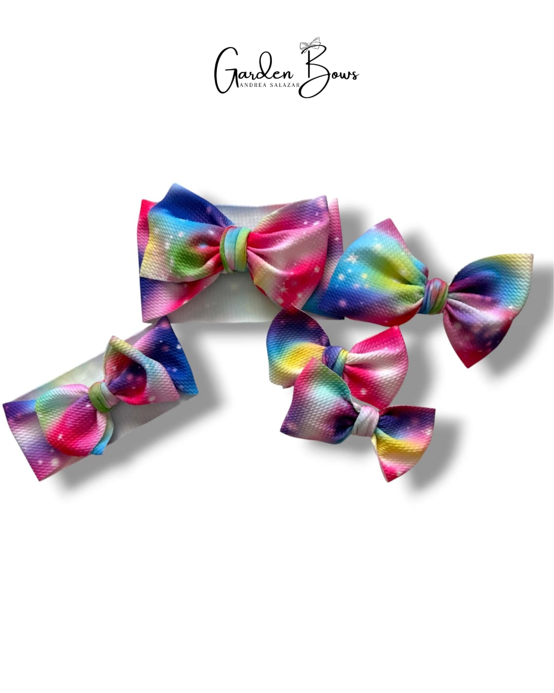 Rainbow Sparkle Pigtail Bows