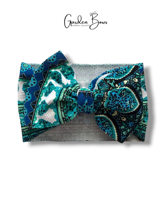 Tribal Blue Headwrap