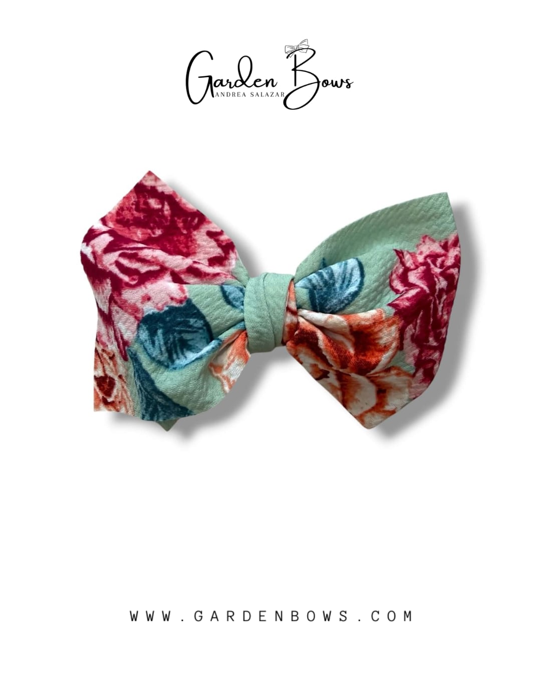 Floral-Mint Large Bow