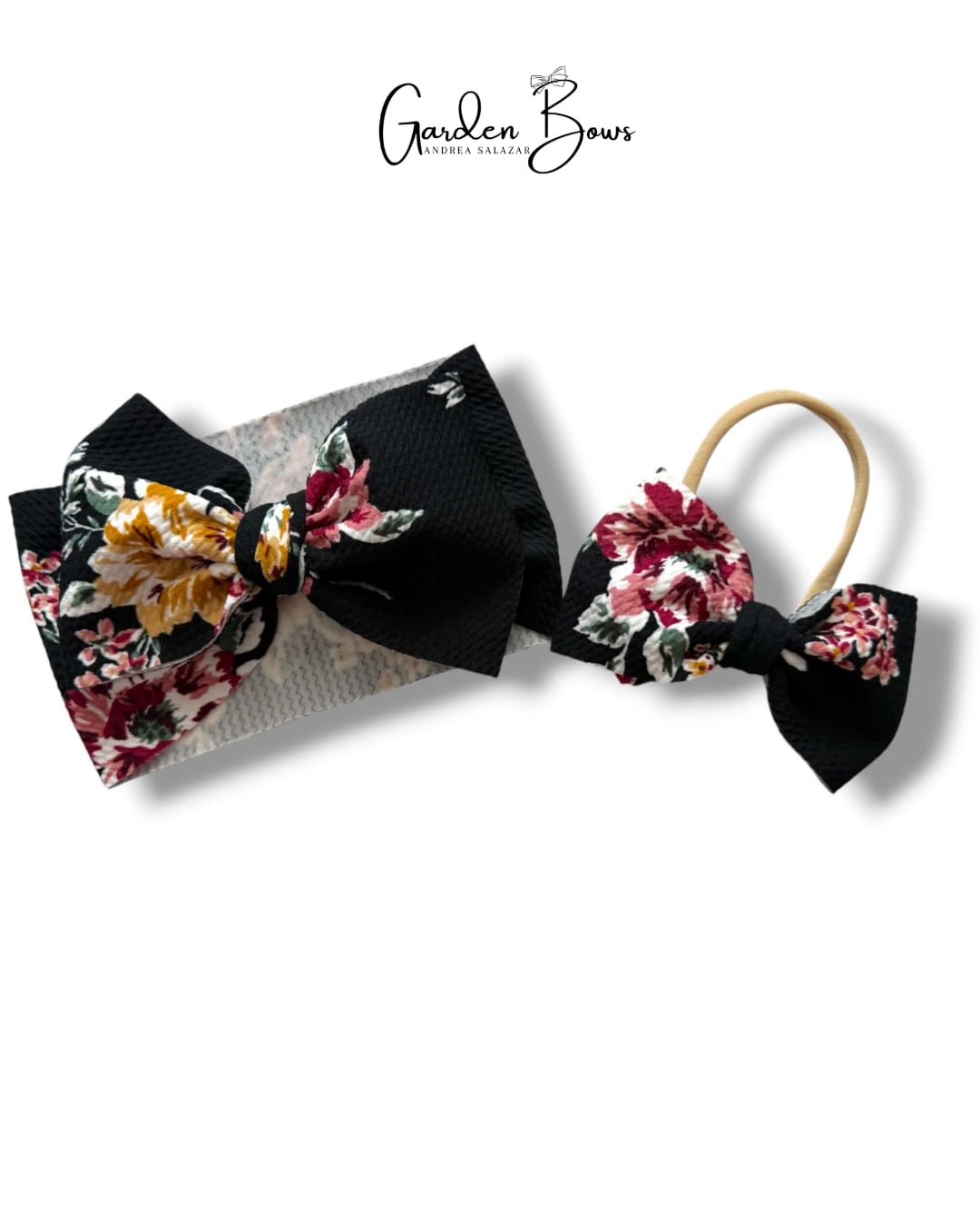 Black Floral Headwrap