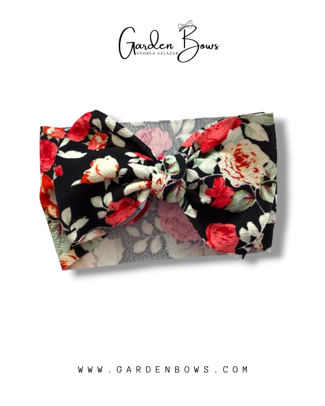 Floral Black-Red Headwrap