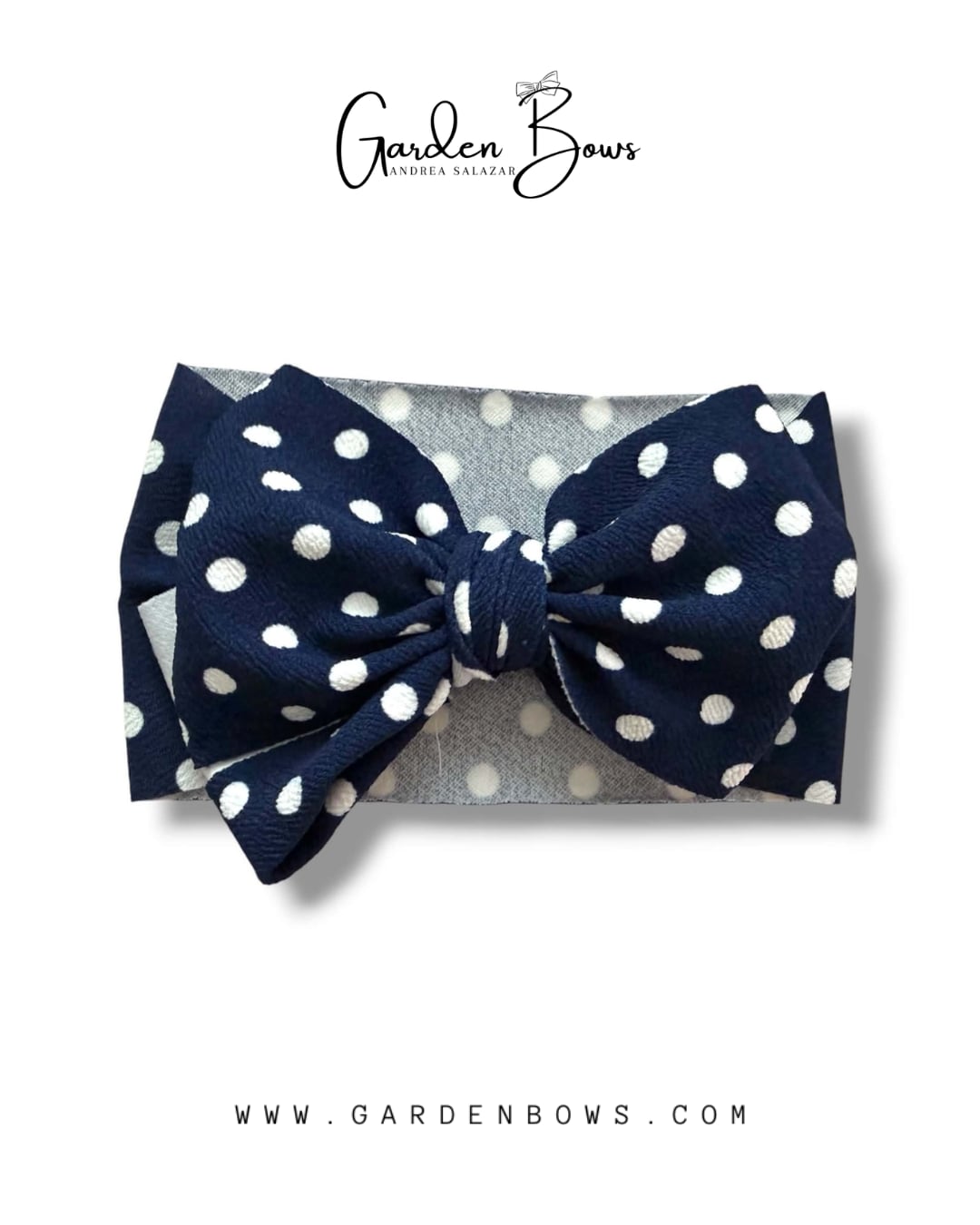 Navy Blue Polka Dot Headwrap