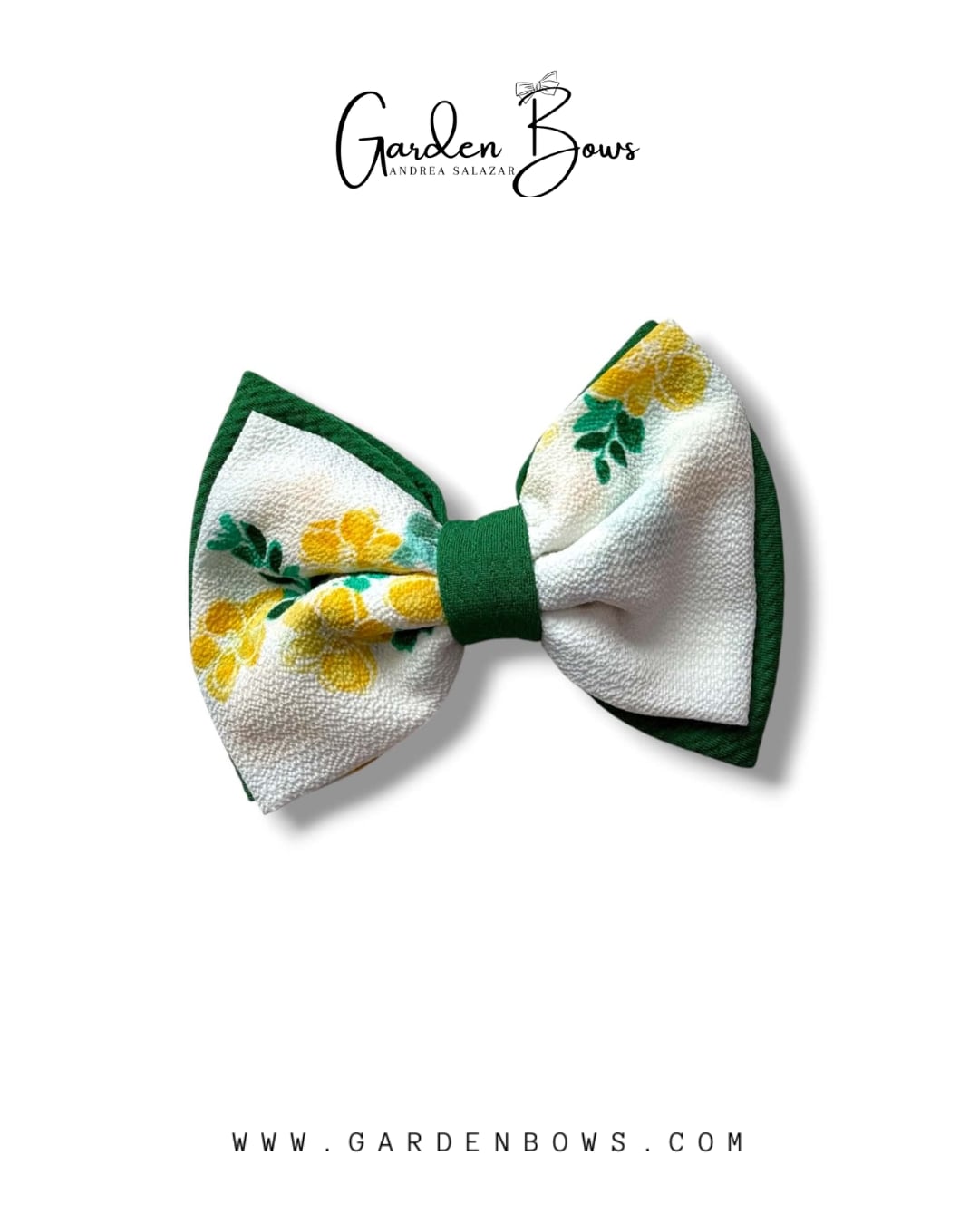 Floral-Green Large Bow