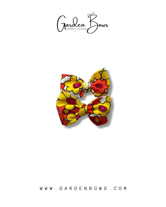 Orange Daisy Pigtail Set
