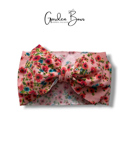 Floral Coral Pink Headwrap