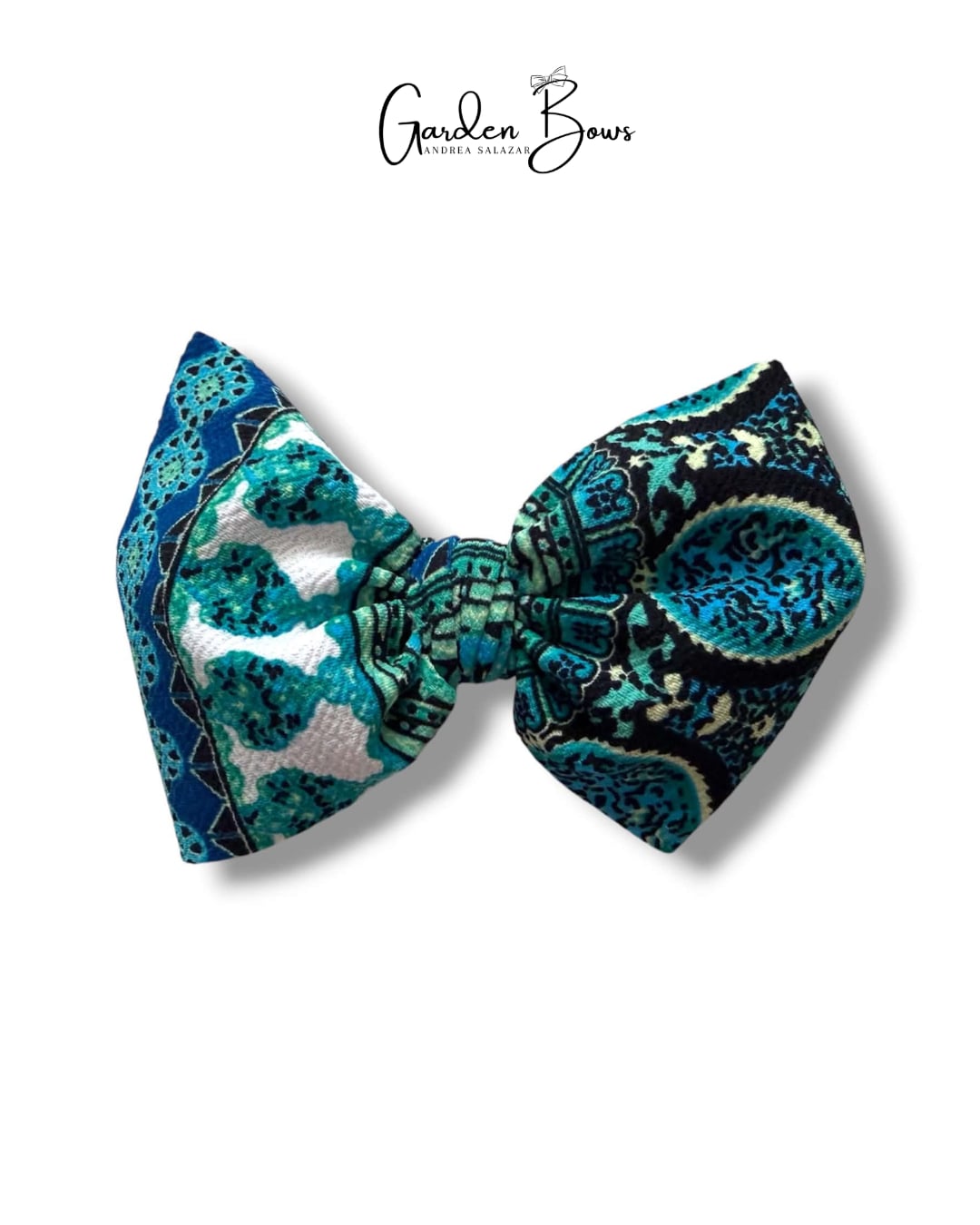 Tribal Blue Large Bow