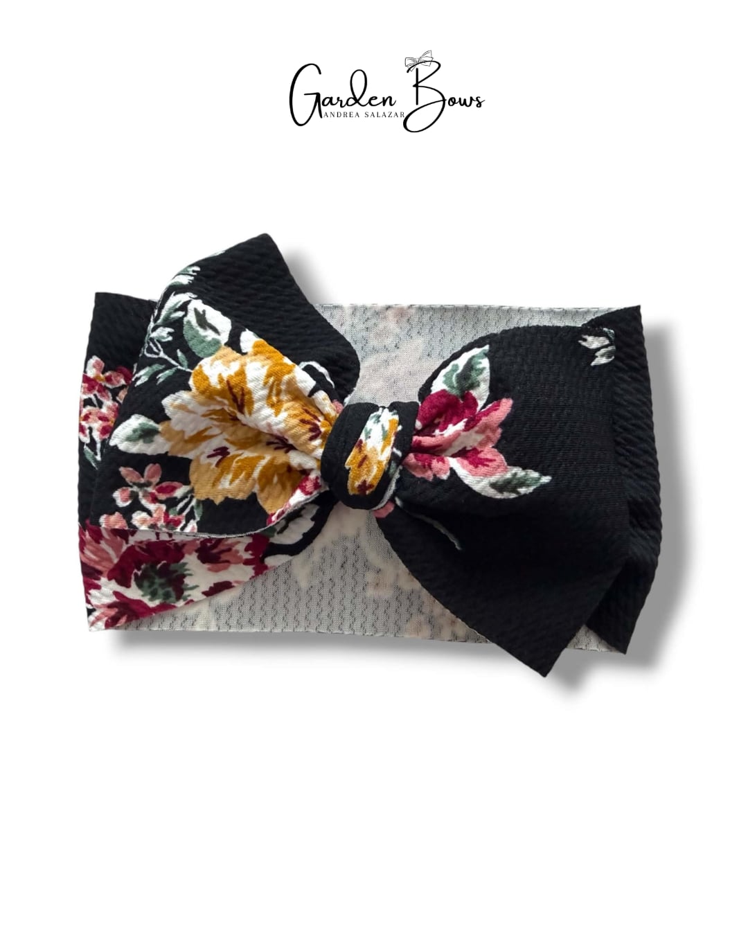 Black Floral Headwrap