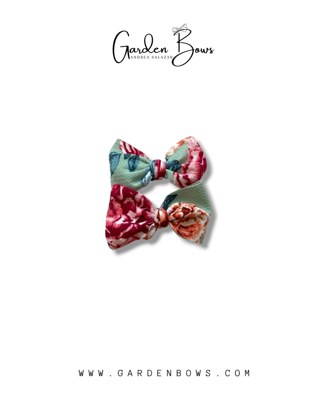 Floral-Mint Pigtail Set