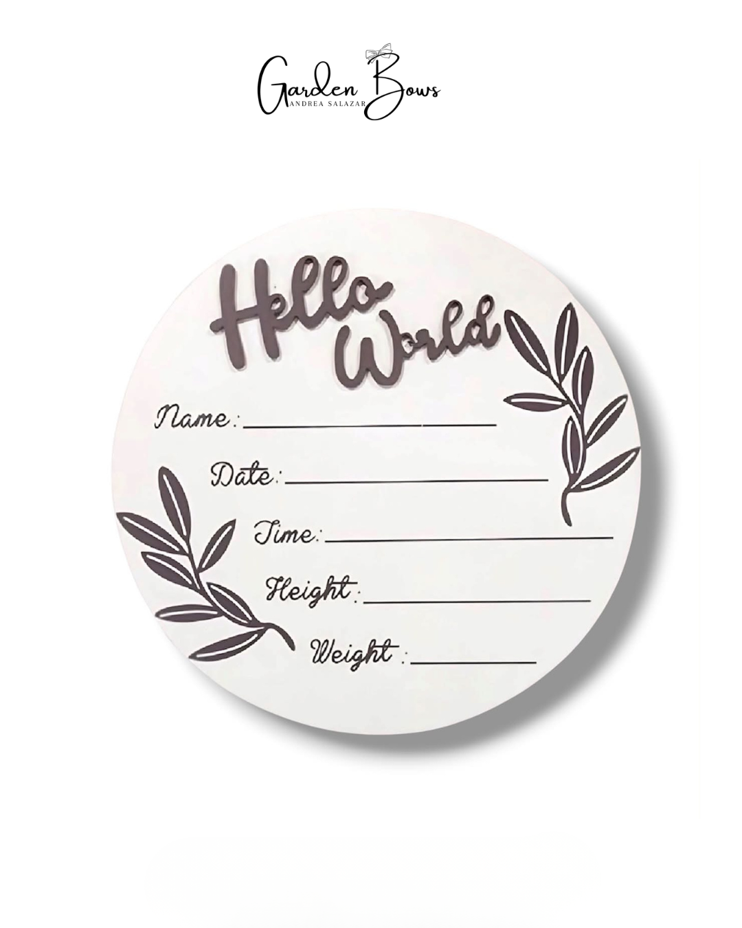Hello World- Circle Wood Plaque