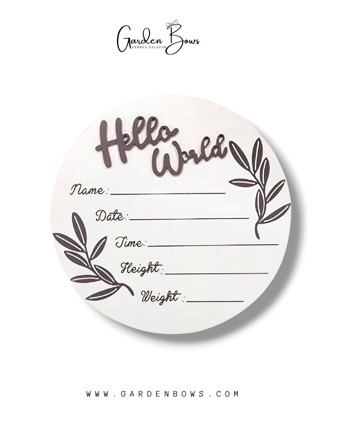 Hello World- Circle Wood Plaque