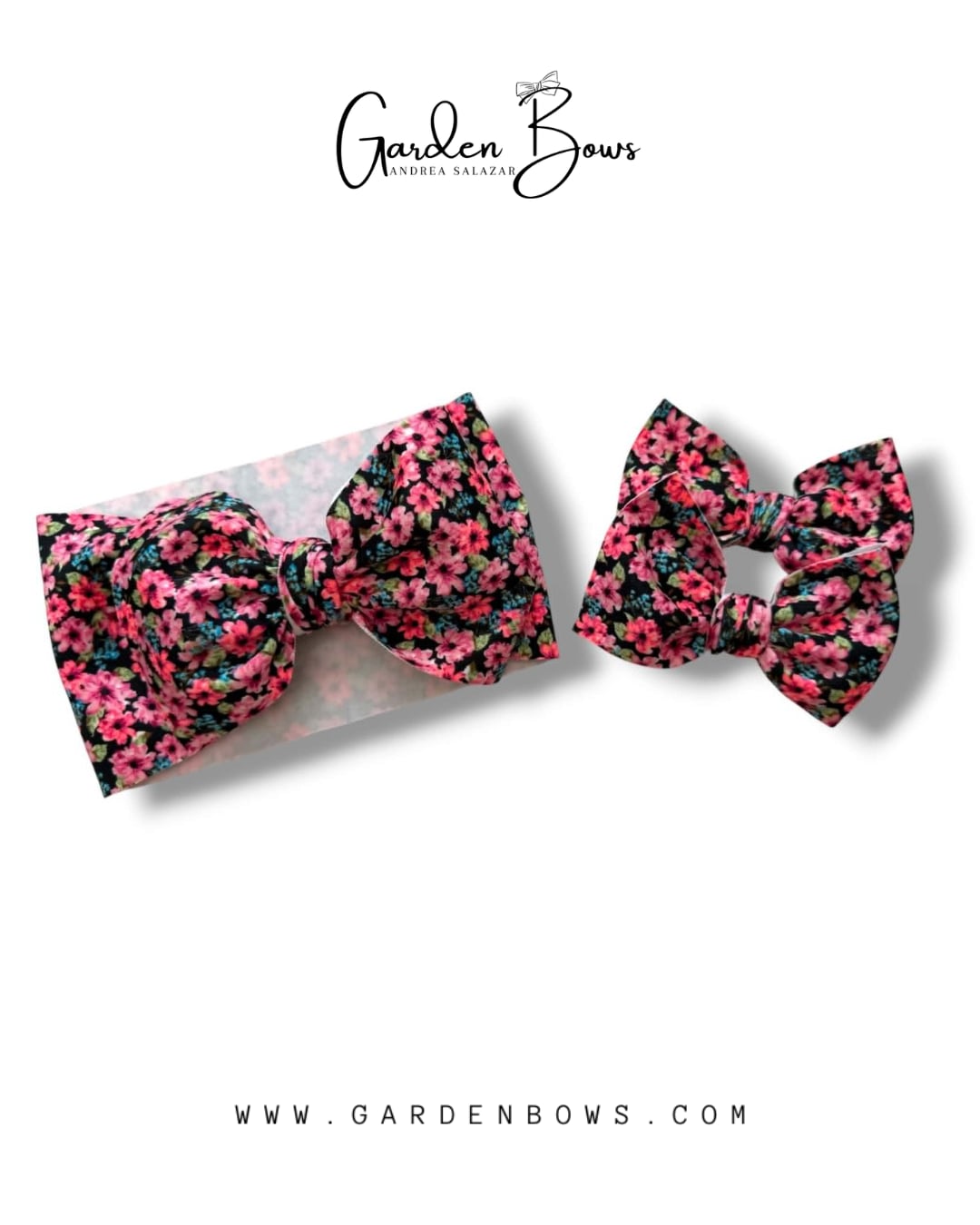 Floral Pink Pigtail Set