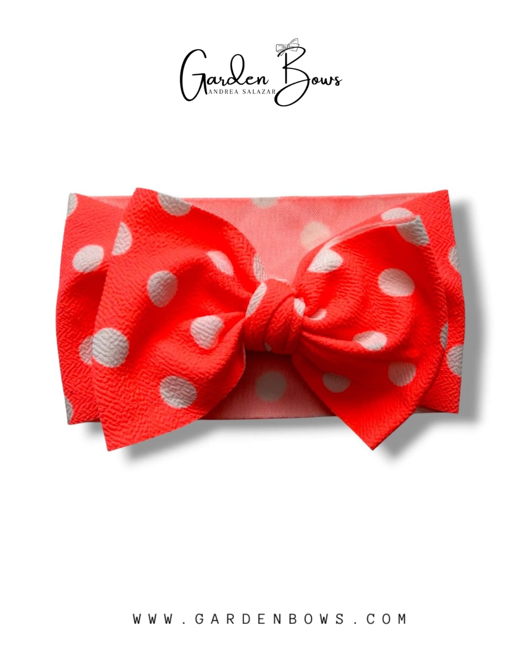 Neon Orange Polka Dot Headwrap Size Baby