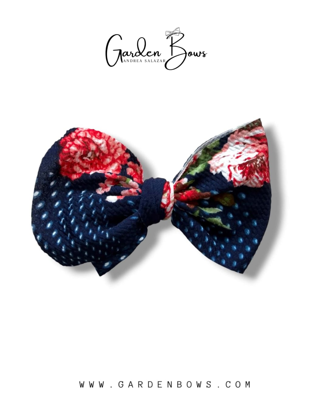 Floral Rose-Blue Large Bow