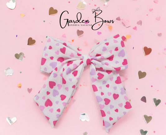 Pink & Lilac Heart Bow