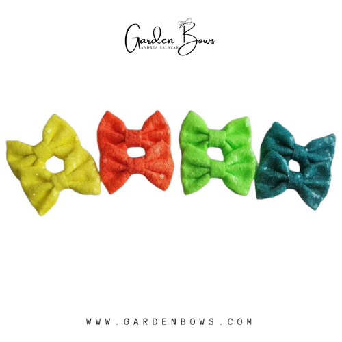 Sequin Neon Pigtail Bows