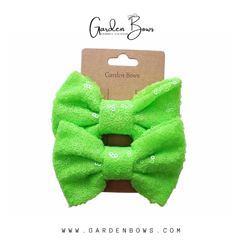 Sequin Neon Pigtail Bows