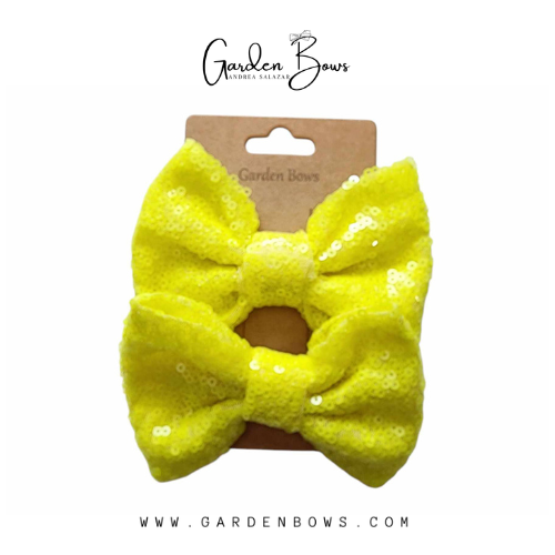 Sequin Neon Pigtail Bows
