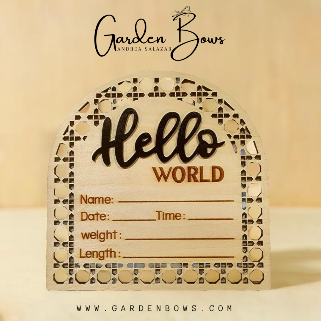 Hello World Wood Plaque