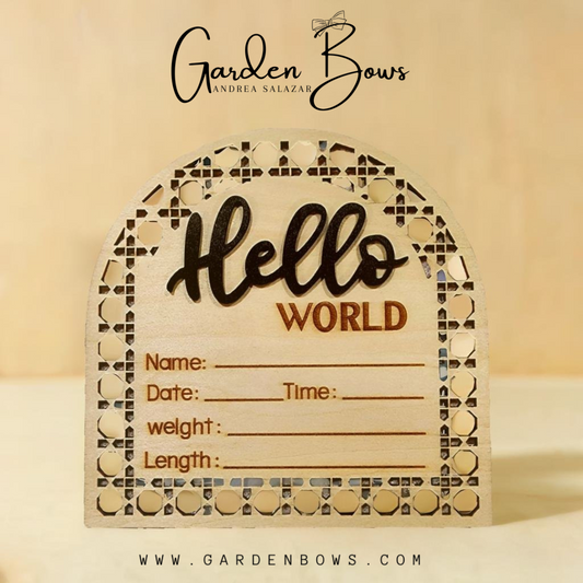 Hello World Wood Plaque