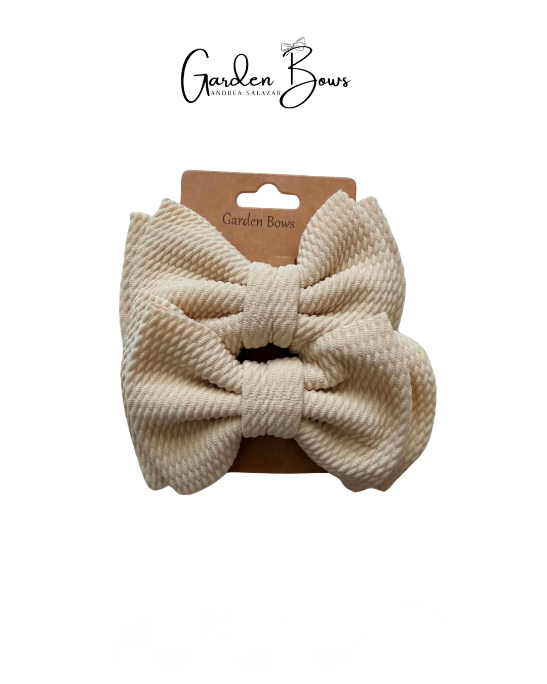 Nude Double Bow Pigtail Set