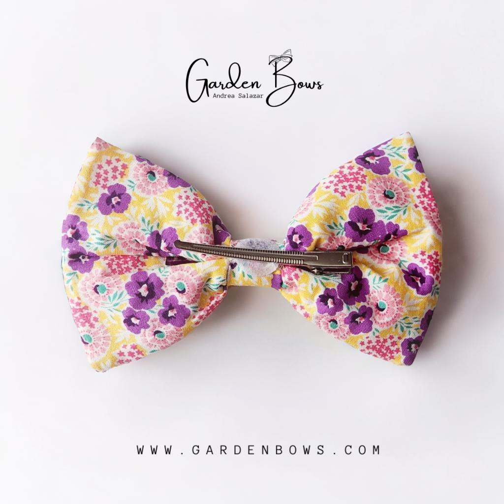 Yellow Floral Bow