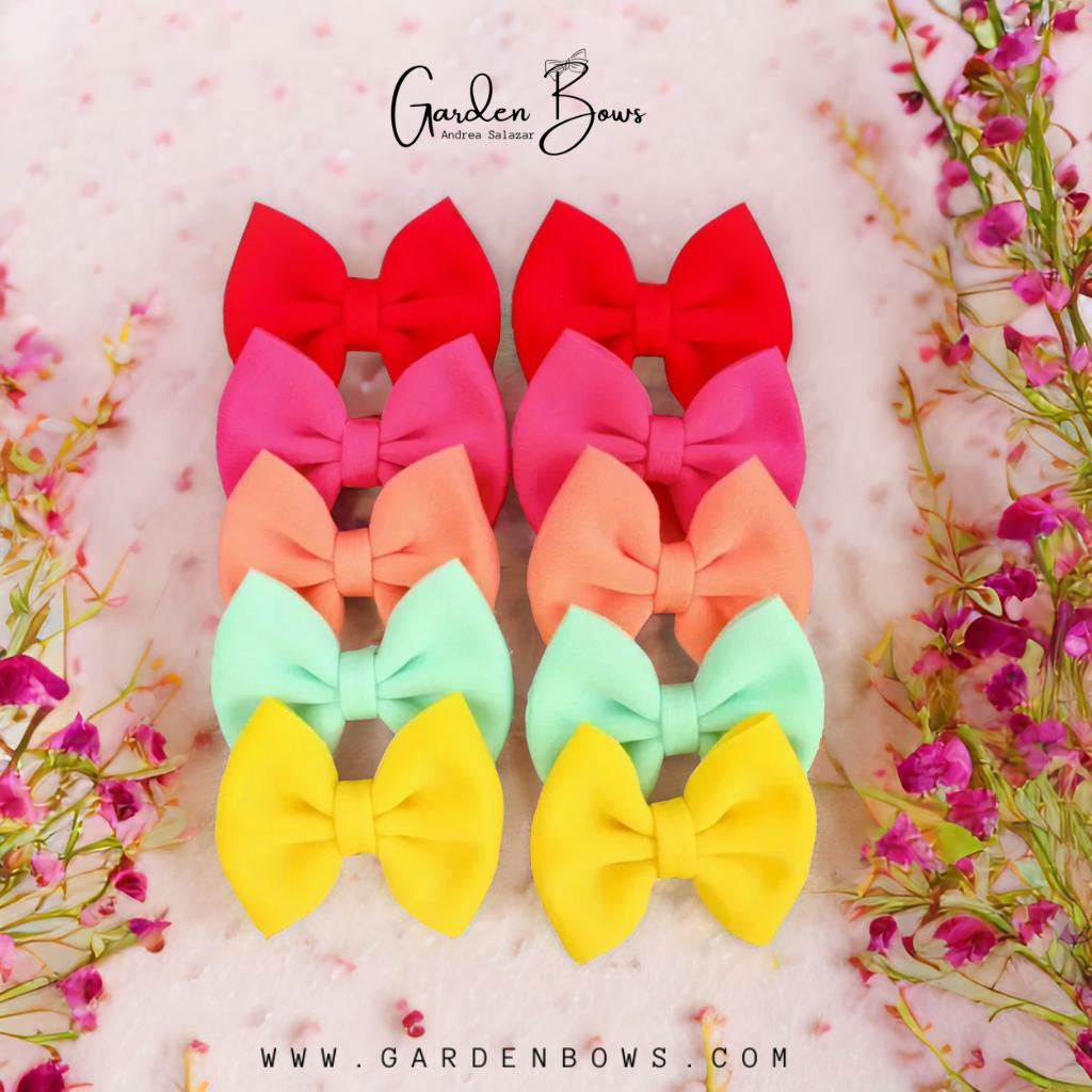 Puff Pigtail Bows Bundle- Bright Colors