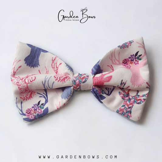 Floral Reindeer Bow