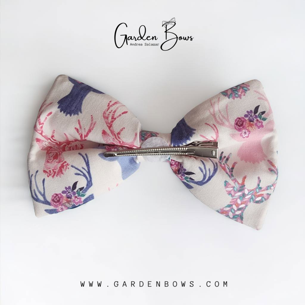 Floral Reindeer Bow